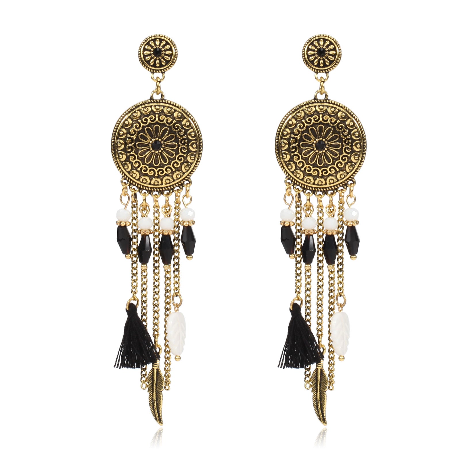 Vesta Bohemian Sunburst & Midnight Tassel Earrings (Two Variants)