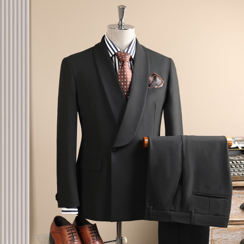British Shawl Collar Formal Wedding Suit – Slim Fit Business & Groomwear Set