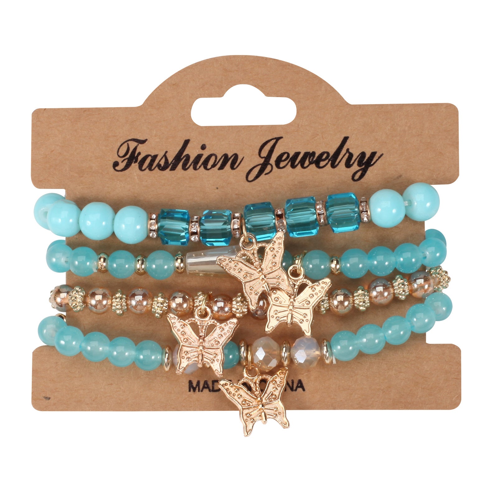 Proserpina Bohemian Multi-Layer Butterfly Bracelet Set (4-Pack)