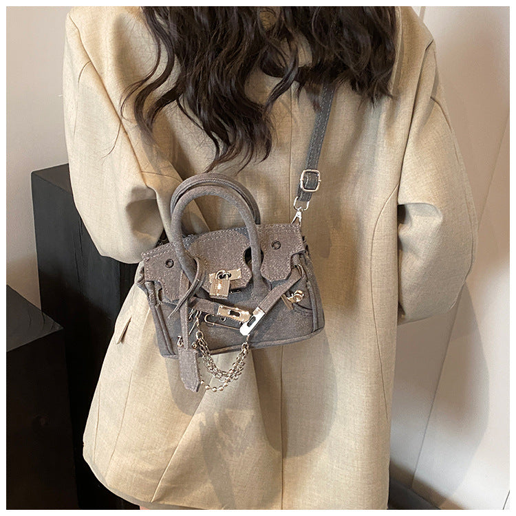 Venus Denima Birkinus – Retro Distressed Denim Shoulder & Crossbody Bag