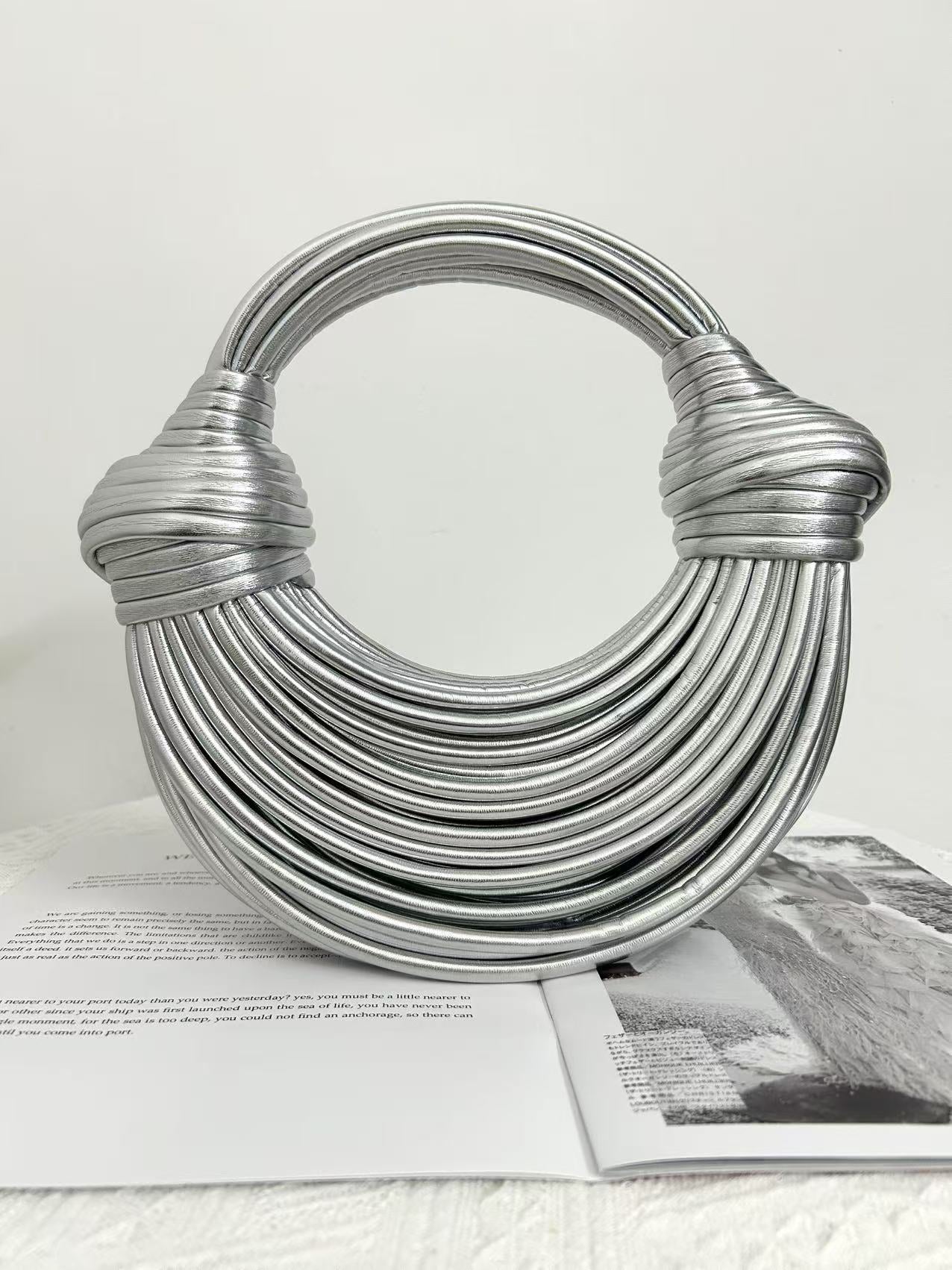 Ceres Woven Dumpling Shoulder Bag – Handmade Noodle Style Fashion Bag