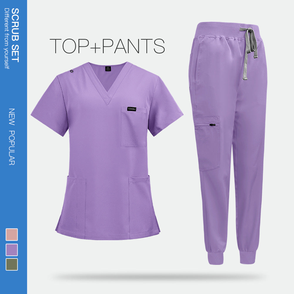 Nianqing ProCare Unisex Medical Scrub Suit – Breathable V-Neck Set