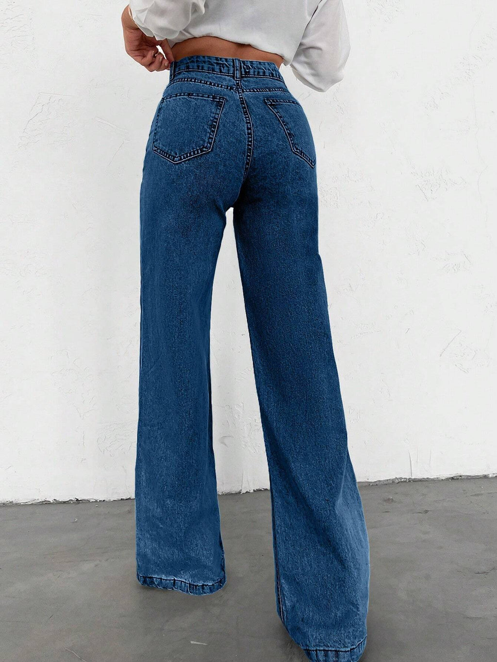 Wide-Leg High-Waist Denim Jeans