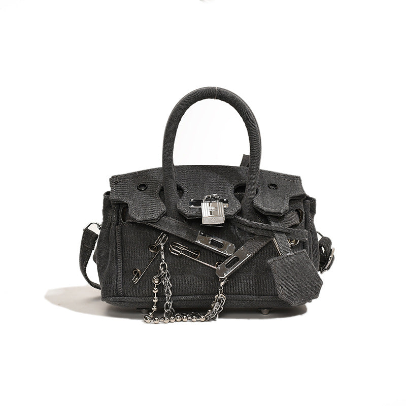 Venus Denima Birkinus – Retro Distressed Denim Shoulder & Crossbody Bag