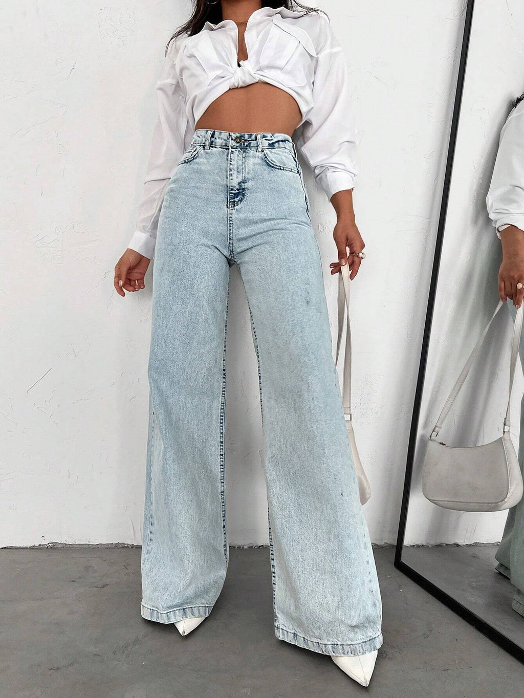 Wide-Leg High-Waist Denim Jeans