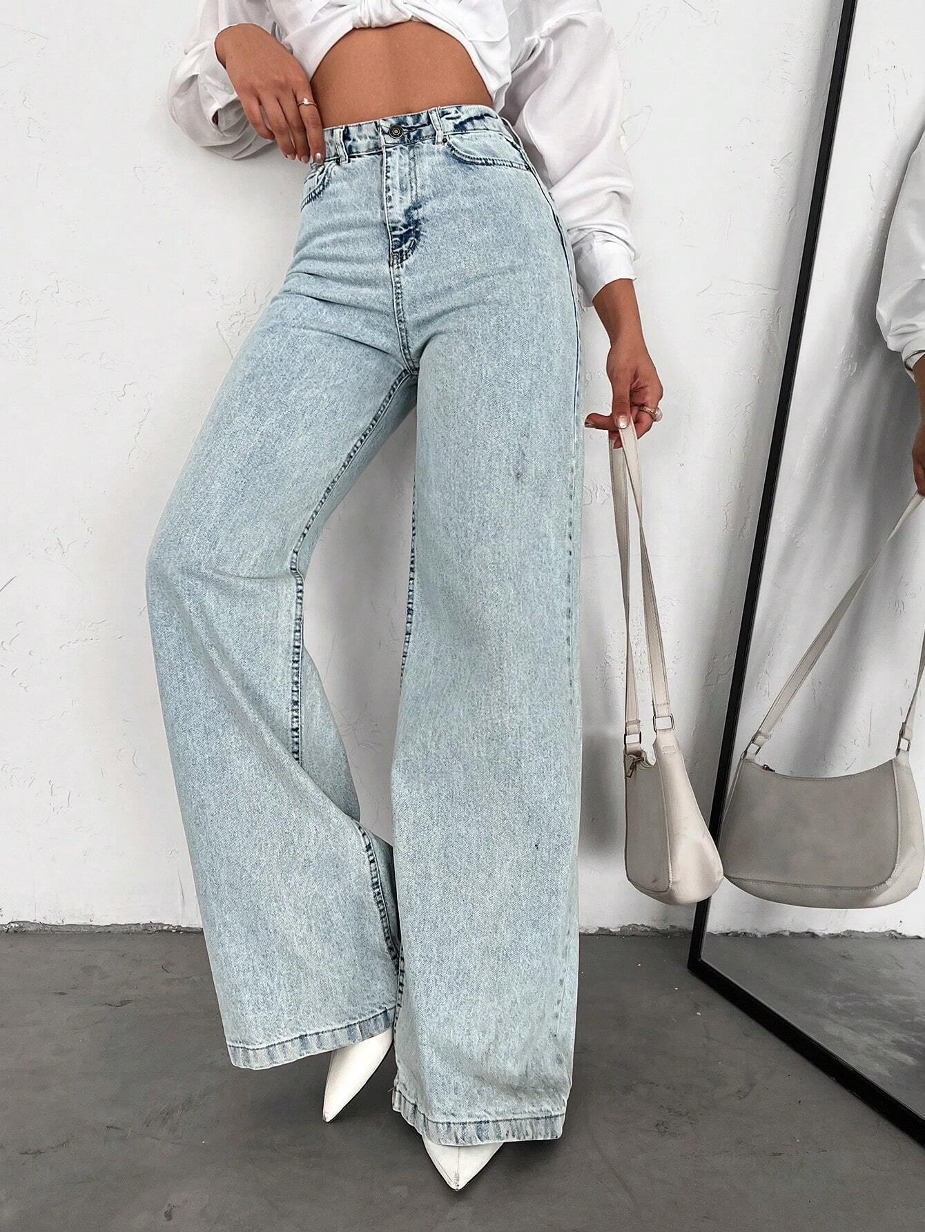 Wide-Leg High-Waist Denim Jeans