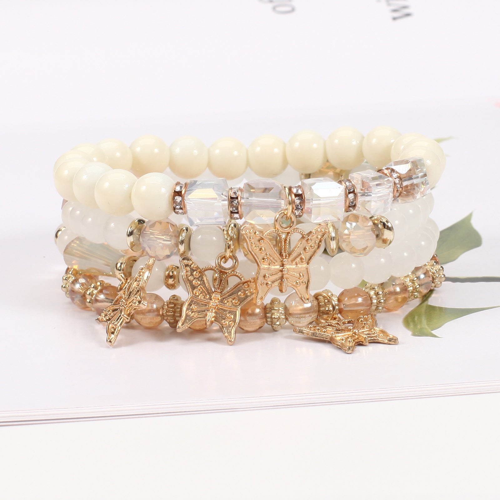 Proserpina Bohemian Multi-Layer Butterfly Bracelet Set (4-Pack)