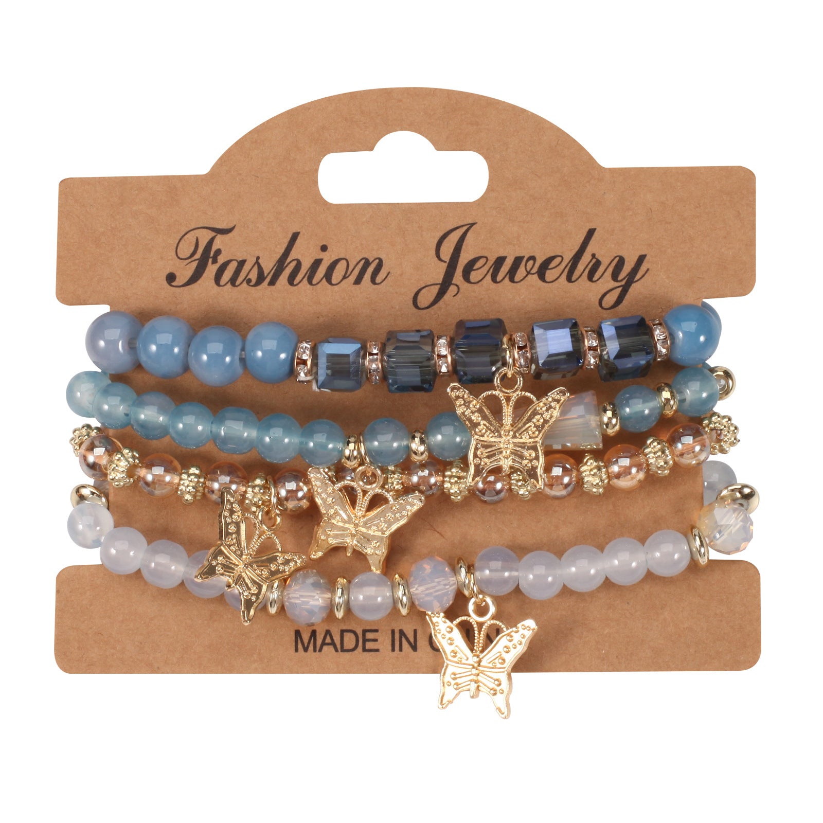 Proserpina Bohemian Multi-Layer Butterfly Bracelet Set (4-Pack)