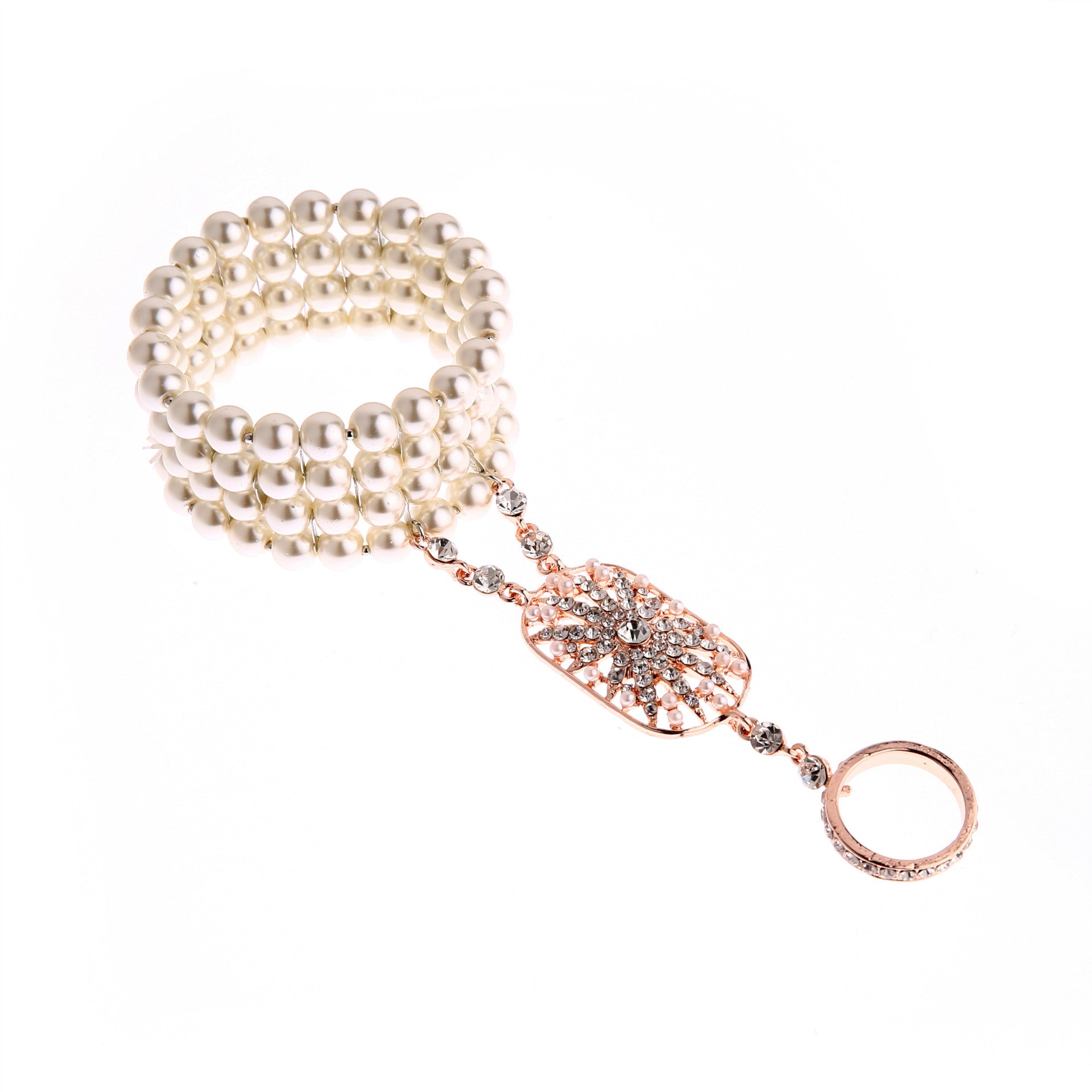 Skadia Pearl Bracelet–Ring Chain