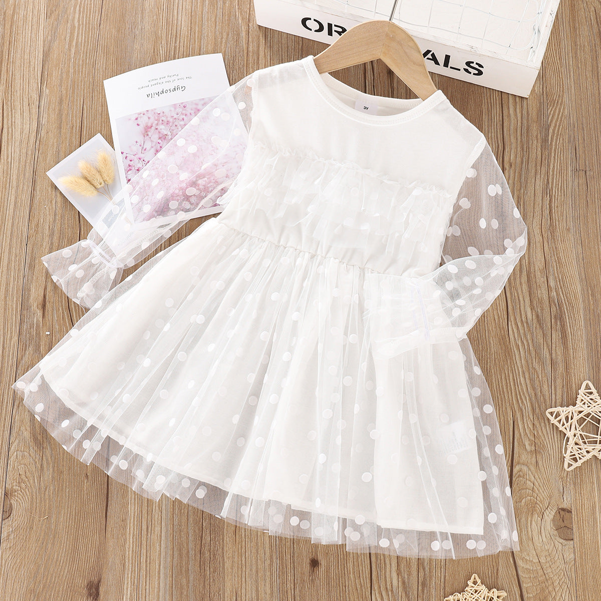 Little Night Petal Polka Dot Lace Princess Dress