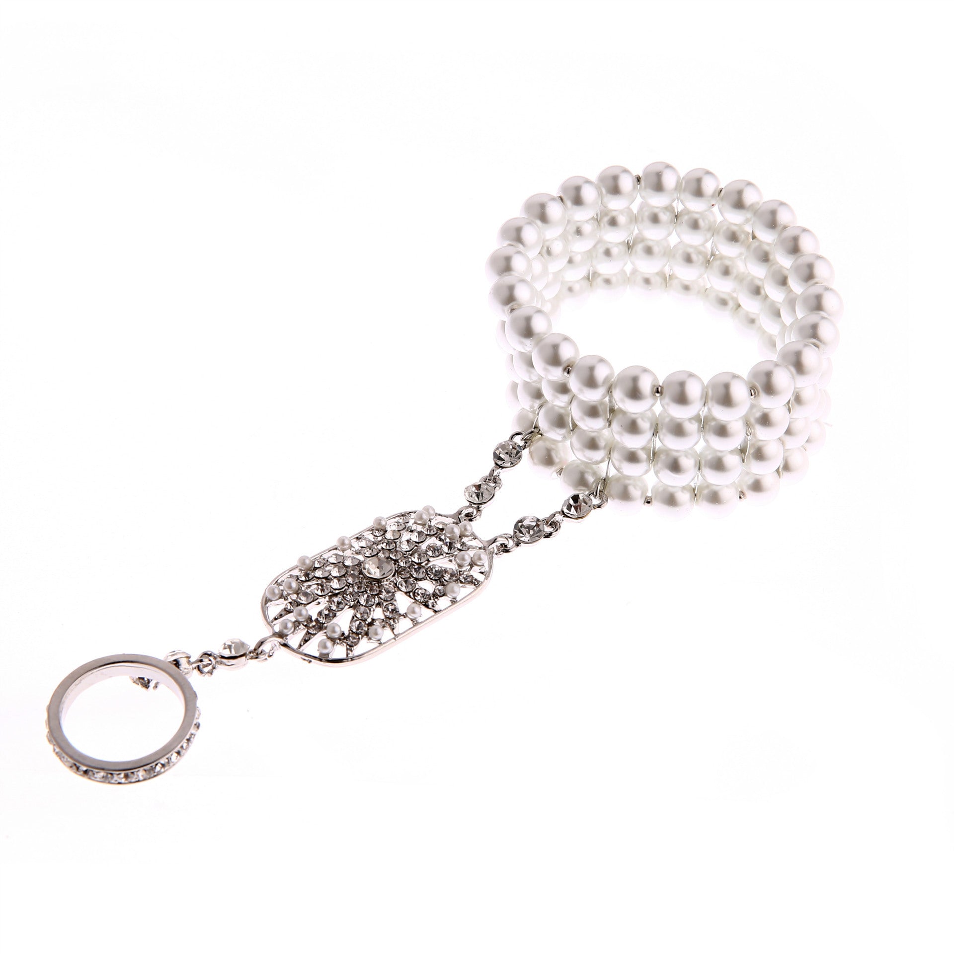 Skadia Pearl Bracelet–Ring Chain