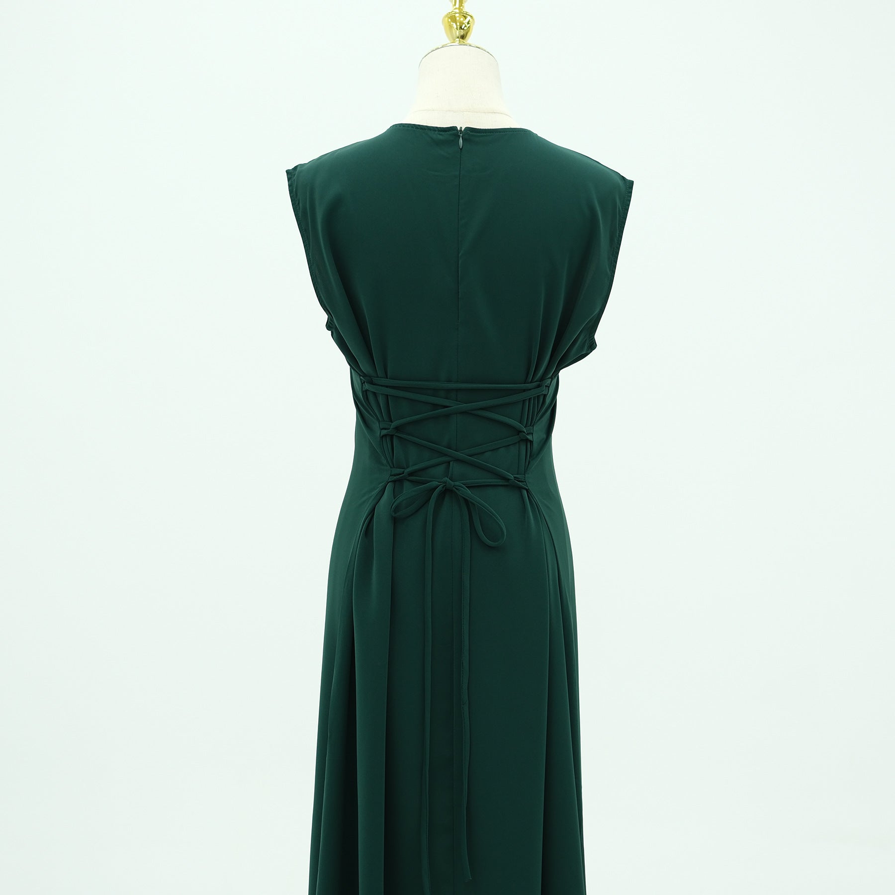 Hestia Bow-Detail Robe & Inner Dress Set — Elegant Long Abaya Style