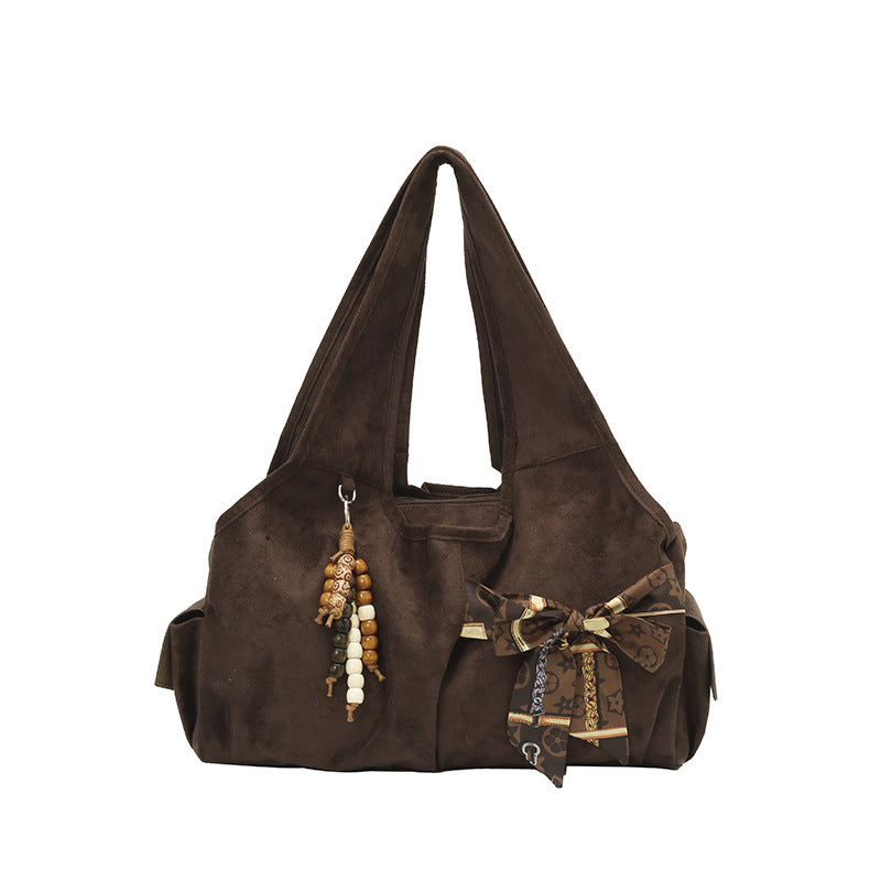 Flavia Retro Bow Tote – 2025 Winter Commuter Shoulder Bag