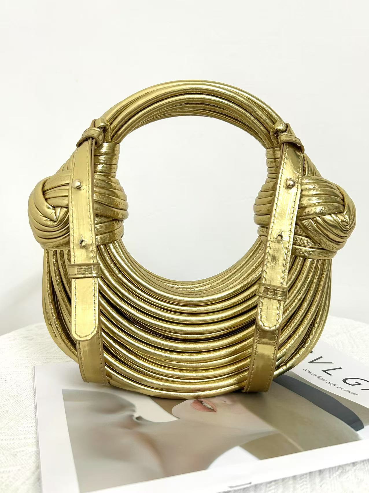 Ceres Woven Dumpling Shoulder Bag – Handmade Noodle Style Fashion Bag