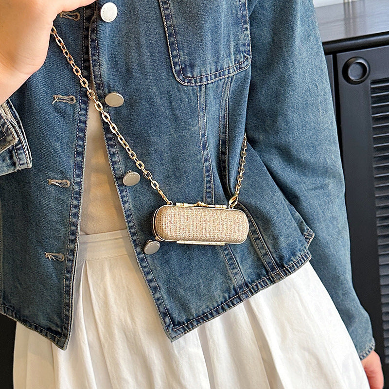 FLORA LUX (Flora) – Mini Diamond Lipstick Crossbody Bag