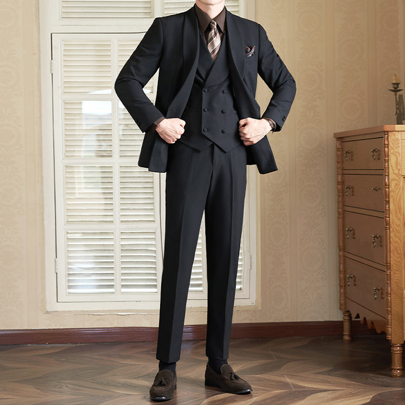 British Shawl Collar Formal Wedding Suit – Slim Fit Business & Groomwear Set