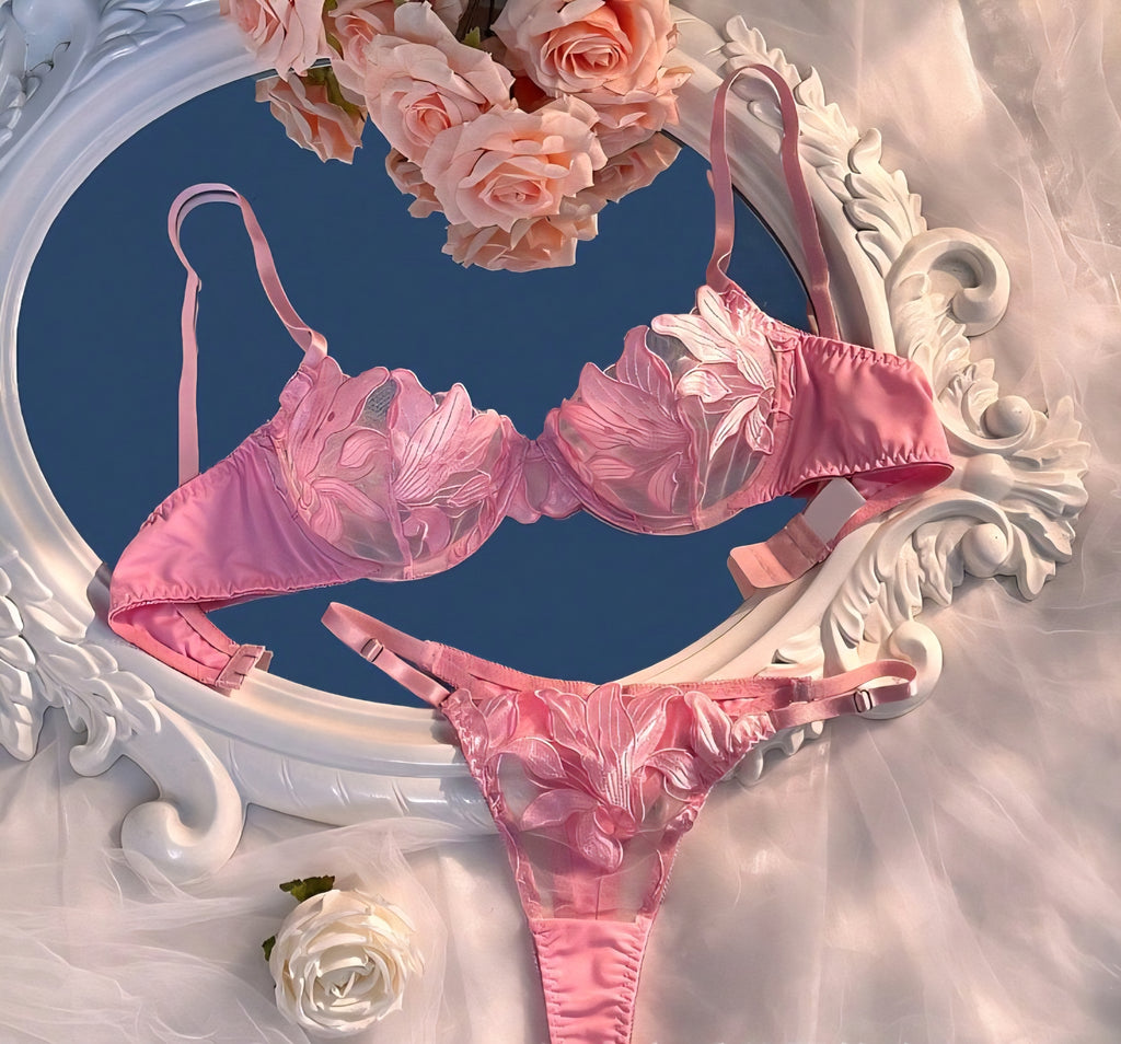 Flora – Sheer Lace Role-Play Lingerie Set (S–XL)