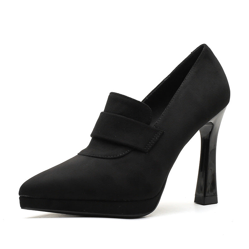 Sifia Pointed-Toe Suede Bridal Stiletto Heels (Waterproof Platform)