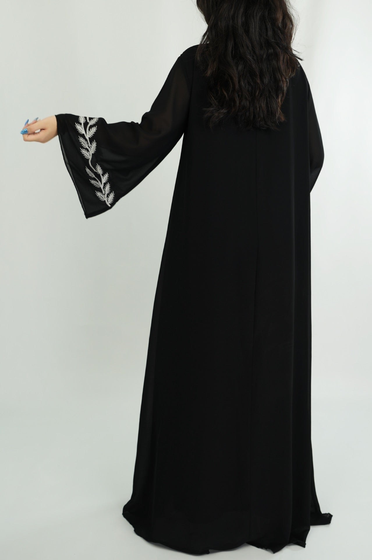 Iris Embroidered Chiffon Long Dress — Middle Eastern Elegant Style