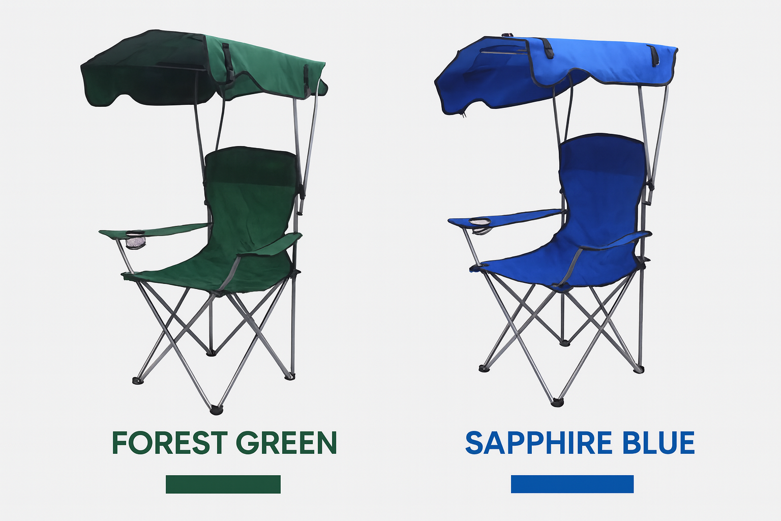 Portable Folding Fishing & Camping Chair with Sunshade – Carbon Steel Outdoor Seat