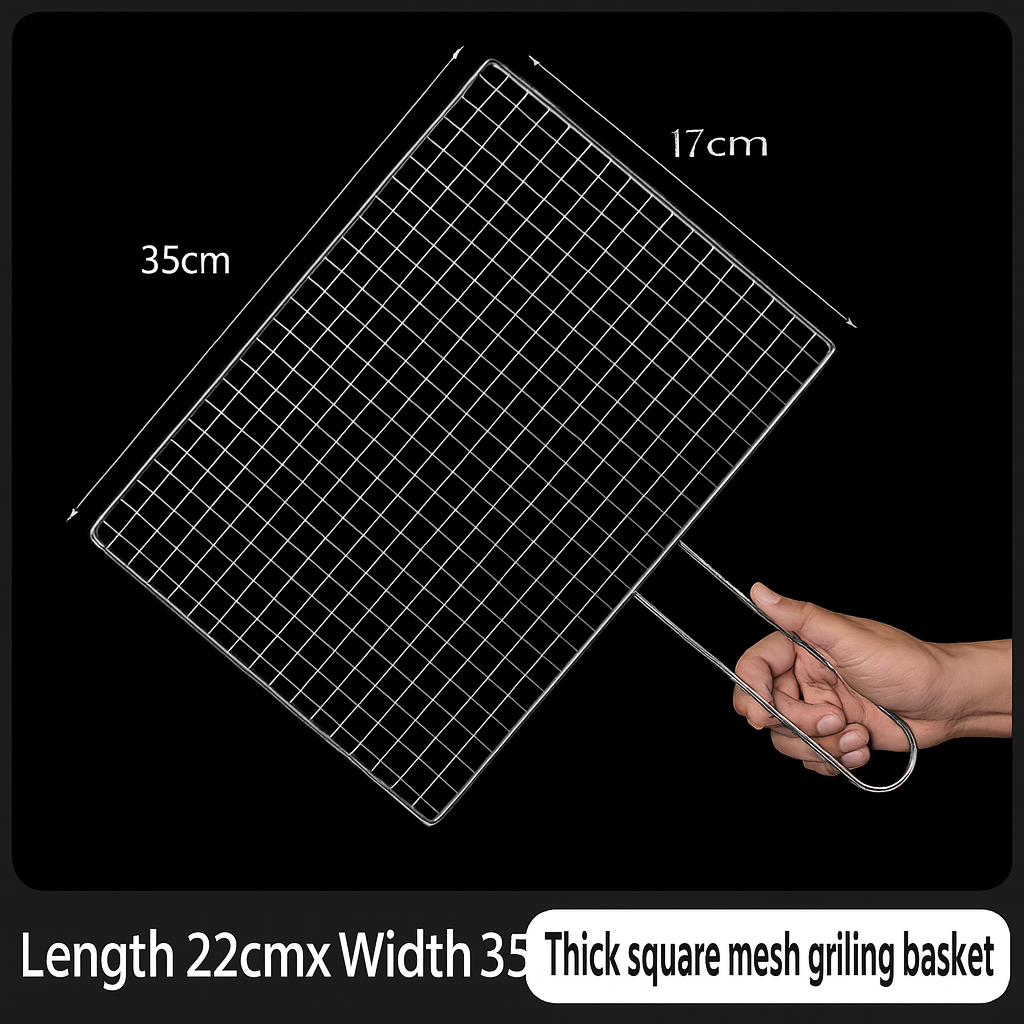 Stainless Steel 22×35cm Premium BBQ Grilling Tool – Thickened & Enriched