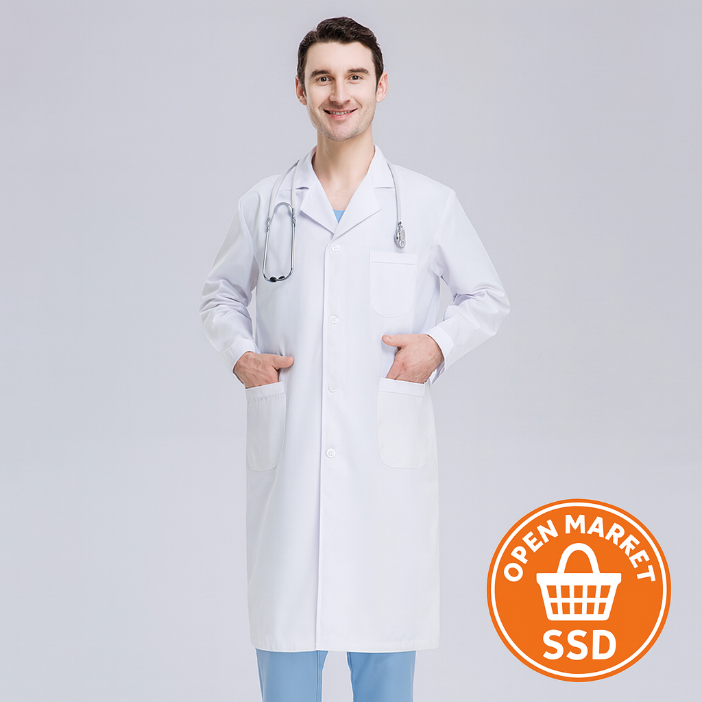 Asclepius Men’s Medical Lab Coat (Short & Long Sleeve)