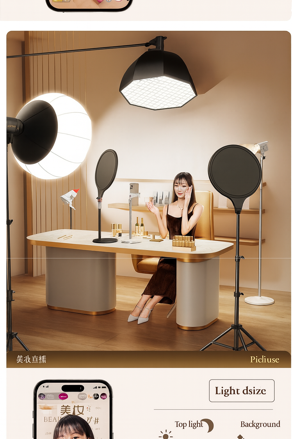 K16 Professional Soft Light Fill Lamp for Live Streaming