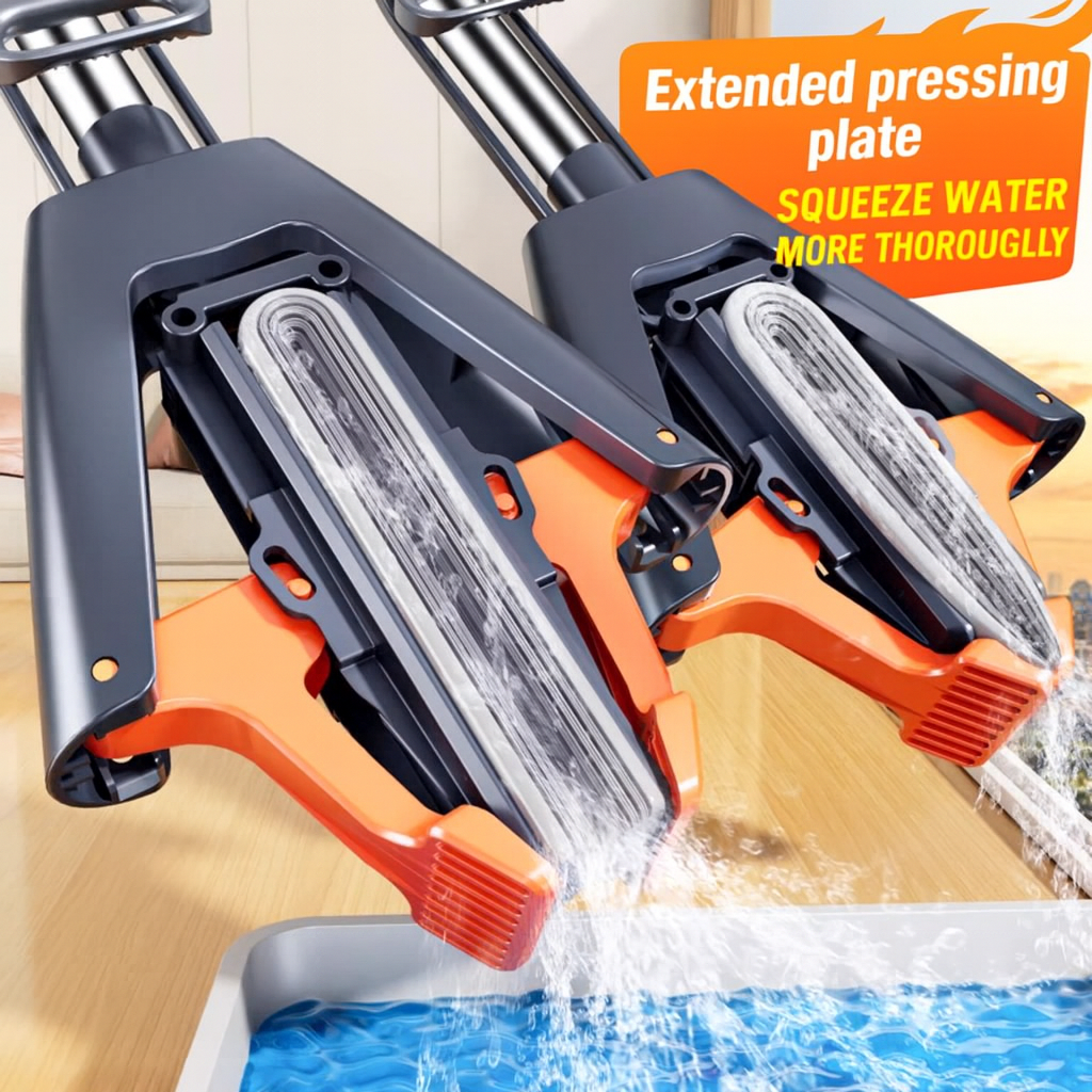 Jihui 2025 Hands-Free Sponge Mop – Wet & Dry Dual-Use Cleaning System